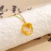 Collar Colgante de Rosa con Corona para Mujer Moda Elegante Lujo Ligero Versátil Diseño Hueco Cadena para Clavícula Regalo para Novia
