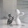 Artesanato Transfronteiriço de Resina Selecionado Cuidadosamente Cachorro Balão Decoração de Casa Tabuleiro de Xadrez Preto e Branco Ornamento Decorativo