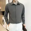 Camisa Blanca de Pulgada para Hombres Yuppies Británicos, Ropa de Alta Gama, Camisa Interior para Traje de Hombre, Camisa de Manga Larga para Boda de Hombre