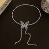 Dulce moda alto sentido collar de borla de mariposa de diamantes completos mujeres cklace cadena clavícula accesorios de vestido de banquete al por mayor