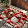 Alfombra Navideña Más Vendida Transfronteriza, Felpudo Decorativo de Terciopelo de Cristal con Ambiente Festivo, Alfombrilla Resistente a Manchas y al Desgaste, Se Puede Enviar en Nombre de Otros