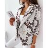 Estación Independiente Aliexpress Otoño e Invierno Nuevo 2022 Traje de Moda con Estampado de Manga Larga de Doble Botonadura para Mujer Ropa Exterior Pequeña