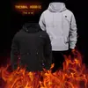 Suéter con Forro Polar Caliente con Calefacción USB para Hombre, Ropa Casual Cálida para Exteriores, Suéter con Capucha de Calefacción Eléctrica