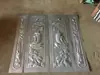 Accesorios para Puerta Principal Cerrada de Hierro Forjado Placa de Hierro para Puerta Imitación Cobre en Relieve Una Hoja Lisa Montañas Altas Agua Corriente Accesorios para Puerta de Villa