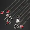Estilo Gótico Retro Cadena Colgante Collar Corazón Punk Oscuro Cruz Roja y Negra Murciélago Multielemento Accesorios Transfronterizos