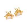 Brincos de Aço Inoxidável Europeus e Americanos de Nicho em Formato de Cavalo-Marinho e Estrela para Mulheres com Senso de Design, Brincos Vintage Banhados a Ouro em Aço Titânio