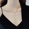 Colar Casual e da Moda Estilo Ajustável em Y Espiga de Trigo Pérola Longo Europeu e Americano Corrente Clavicular Moda Roupa de Trabalho