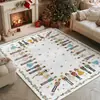 Alfombra Base Lavable de Cachemira Sintética para Festival Navideño, Limpiable, Sin Lavado, Alfombrilla de Suelo de Área Grande con Cobertura Total, Alfombra para Sala de Estar del Hogar