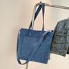 Corduroy Saco de pano Tote Bag Mulheres de grande capacidade 2024 Novo Commuter Bolsa de ombro portátil Estudante universitário Crossbody Bag