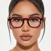 Nuevo Armazón de Gafas Poligonal Personalidad Femenina Estilo Universitario Armazón de Gafas Anti-Luz Azul Moda Retro Para Viajar Lentes Transparentes Moderno