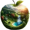 Nuevo Colgante de Manzana Plana Acrílico Transfronterizo
