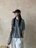 Camisa polo de duas peças estilo japonês para homens e mulheres, verão solta casual respirável simples old money oca de manga curta