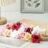 Rosa de Amazon Cabeza de Flor Pequeña DIY Haciendo Pequeños Accesorios Flores Artificiales Tela de Seda de Simulación Cabeza de Flor Accesorios de Fotografía