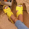 Transfronterizo nuevo talla grande 2026 verano estilo nuevo Velcro estilo europeo y americano hueco tacones altos