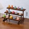 Estante de Exhibición de Almacenamiento de Muñecas de Madera de Nogal con Forma de Escalera Hecho a Mano Modelo de Estante de Almacenamiento Adornos de Modelo Escalera de Muñeca de Yeso Exhibición