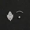 AliExpress Europeu e Americano Sexy Piercing de Umbigo Gota de Água Flor Incrustada Zircônia Unha de Umbigo Joia de Piercing para Corpo Humano Fivela de Umbigo