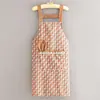 Delantal minimalista de lona con mangas largas, delantal de cocina anti-manchas para el hogar para adultos, prenda exterior para mujer, ropa protectora resistente a la suciedad