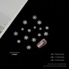 Decorações de Arte para Unhas em Resina Floco de Neve Natal Branco Inverno Hexagonal Flocos de Neve Simulados Planos Acessórios Mistos para Unhas