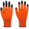 Guantes de Nylon y Nitrilo, Resistentes al Aceite y al Desgaste, Guantes de Protección Laboral para Obra, Transpirables, Recubiertos de Goma, Guantes Gruesos de Nitrilo al por Mayor