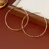 Pendientes Redondos de Plata Bañada en Oro Real Estilo Minimalista Personalidad de Nicho Aro Exagerado Versátiles Pendientes de Moda de Gama Alta