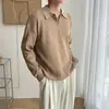 Tejido de punto con media cremallera transfronterizo para hombre Otoño e Invierno 2025 Tejido de punto con solapa Top casual vintage