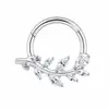 Anillo de nariz de titanio F136 incrustado con circón brillante para mujer, joyería para piercing corporal de titanio G23, disponible al por mayor