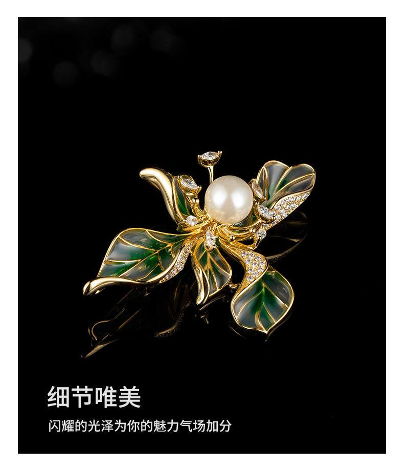法式复古鸢尾花胸针小众轻奢高级感花朵别针新品时尚优
