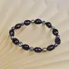 Pulsera de Perlas Barrocas Pulsera de Hilo Elástico Pulsera de Perlas de Agua Dulce Natural Joyería de Perlas de Lujo Ligero para Mujer Tendencia Nuevo Estilo