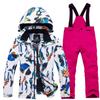 Traje de Esquí Nuevo Traje Niños y Niñas Deportes al Aire Libre Cálido Top Infantil Pantalones de Moda