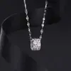 Collar con Colgante de Cuentas de Transferencia de Cintura Pequeña con Diamantes Completos para Mujer, Lujo Ligero, Diamantes Flash, Colgante Cilíndrico Nicho, Versátil, Cadena de Clavícula Ins