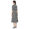 Vestido Vintage de Borde a Borde Estilo Francés con Bordado Pesado de Cuello Alto y Manga Media para Mujer, Nuevo Vestido Elegante de Gama Alta con Abertura 2026