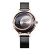 SHENGKE SHENGKE K0088 Nuevo reloj de malla con correa de oro rosa con diseño de sol y diamantes de imitación para mujer