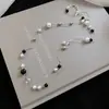 Collar de Perlas de Vidrio Multicapa Estilo Francés Lujo Ligero Sentido de Alta Gama Cadena para Clavícula Moda Diseño de Nicho Cadena para Suéter