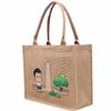 Bolsa Portátil de Juta com Linho Bolsa de Compras de Juta Impermeável Bolsa Vintage para Utensílios de Mesa com Publicidade Bolsa de Algodão e Linho de Grande Capacidade Atacado