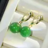 Aretes redondos de alta calidad, aretes de perlas en forma de gota microincrustadas, calcedonia natural y nácar, de nicho y alta gama