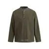 Moletom base de moda retrô estilo japonês Rumeng, tendência, para homens e mulheres, outono, gola henley, solto, casual, versátil