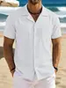 2026 Nova Camisa Casual Masculina de Algodão e Linho Retrô Solta de Manga Longa para Amazon Wish Ebay