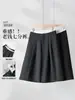 Pantalones de traje grises de alta gama de pierna ancha para mujer, nuevo estilo verano 2026, de cintura alta, adelgazantes, línea A, cropped casual rectos
