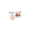 Pendientes Colgantes Asimétricos Redondos de Circonita Perla Aguja de Plata, Lujo Ligero, Gama Alta, Pendientes Exquisitos, Pendientes Modernos y Versátiles