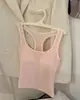 Camisola de estilo americano picante para chica, con bloques de color, cuello halter y copas incorporadas, hermoso diseño de espalda, prenda exterior, top sin mangas