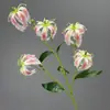 Flores Artificiales para Bodas Transfronterizas, Lirios Llama de 5 Cabezas para Decoración de Escenarios, Arreglos de Piso para Bodas, Lirios de Tallo Único