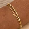 Pulseira com 26 Letras de Novo Estilo Transfronteiriça, Fashion, Simples, Versátil, Casual para o Dia a Dia, Camada Dupla, Design Empilhável