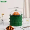 Cubierta Alimentaria Multifuncional para el Hogar con Múltiples Capas y Diseño Hueco, Cesta de Drenaje Integrada y Cubierta a Prueba de Insectos para Sobras en la Mesa del Comedor