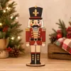 Bestseller de Navidad Adorno de Soldado Cascanueces Figura de Dibujos Animados de Madera Decoración de Escritorio Regalo Festivo Europeo y Americano