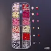 Popular Conjunto de Caixa Transfronteiriço com 12 Compartimentos de Decorações para Unhas, Pequenos Acessórios de Resina, Brincos DIY, Presilhas de Cabelo, Decorações de Unhas com Conchas