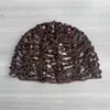 Gorro de pelo para adultos transfronterizo europeo y americano, turbante hueco, pañuelo para la cabeza de malla tejida a mano con lentejuelas, gorro de poner