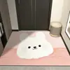 Tapete de Banheiro com Animal Fofo de Lama Diatomácea Absorvente de Água Tapete de Chão para Banheiro Tapete de Secagem Rápida para Porta de Banheiro/Vaso Sanitário Tapete de Entrada