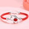 Pulsera de cuerda roja auspiciosa de ágata roja chapada en plata 925 del nuevo año del perro del zodiaco de Zhen Rong una generación de cabello