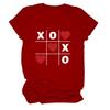 Amazon ebay Dia dos Namorados Nova Gola Redonda Casual Tendência Manga Curta XO Solta plus size Camiseta Feminina