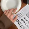 Anillo Largo Cuadrado Escalonado Estilo Coreano Dongdaemun para Mujer Moda Ins Personalizado Nicho Estilo Frío Simple Anillo Abierto
